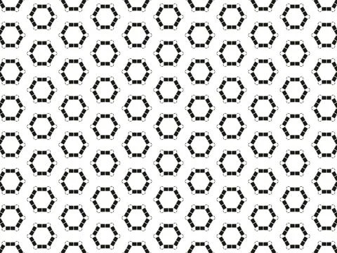 Seamless pattern with black hexagons on a white background Stock Illustration