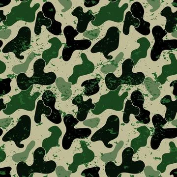 Seamless pattern black jungle camouflage grunge Stock Illustration