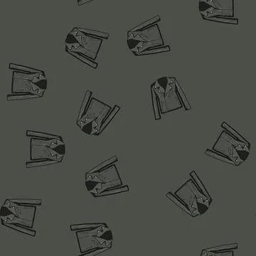 Seamless pattern black leather jacket male cartoon vector Illustrazione stock