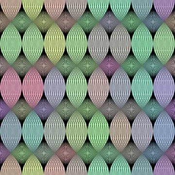 Seamless pattern, Black line on color background. Stock Illustration