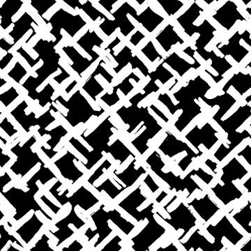 Seamless pattern black lines chalk grid reticle design, abstract simple scand Stock Illustration