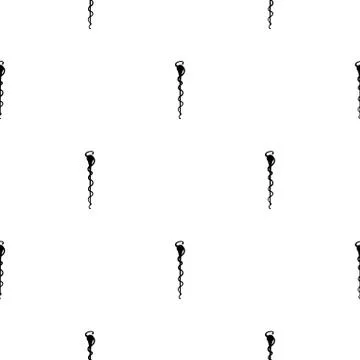 Seamless pattern with black magic staff icon on white background. Vector. Stock Illustration