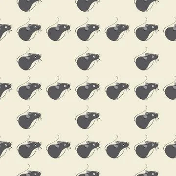 Seamless pattern with black mice-texture5 7357 Stockillustratie