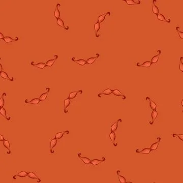 Seamless pattern black moustaches cartoon vector Stock Illustration
