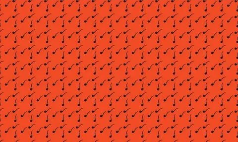 Seamless pattern of black mustache icons on red background Stock Illustration