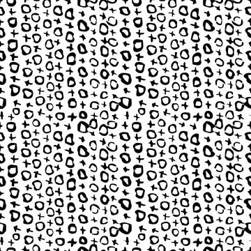 Seamless pattern with black noughts and crosses on a white background. Stock Illustration