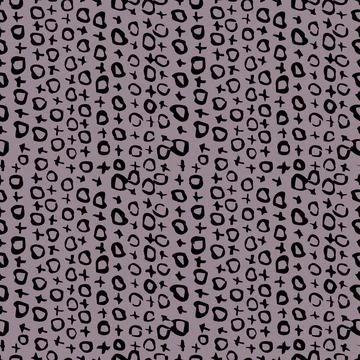 Seamless pattern with black noughts and crosses on a purple background. Stock Illustration
