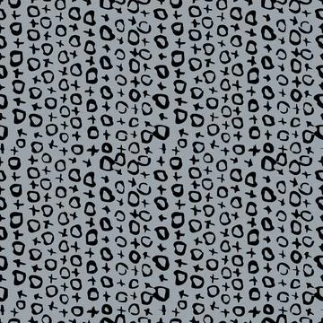 Seamless pattern with black noughts and crosses on a gray background. Stock Illustration