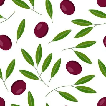 Seamless pattern with black olives Stock Illustration