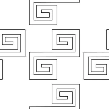 Seamless pattern with  black outline geometric forms-texture 6- 7898 Stock Illustration