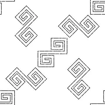 Seamless pattern with  black outline geometric forms texture 10  7989 스톡 일러스트