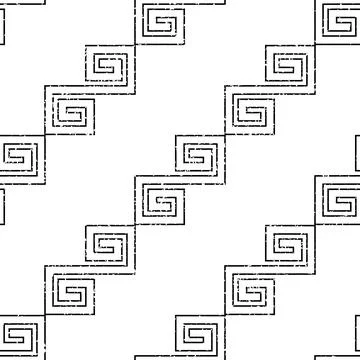 Seamless pattern with  black outline geometric forms texture 3  7993 Illustrazione stock