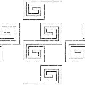 Seamless pattern with  black outline geometric forms texture 6  7996 Illustrazione stock