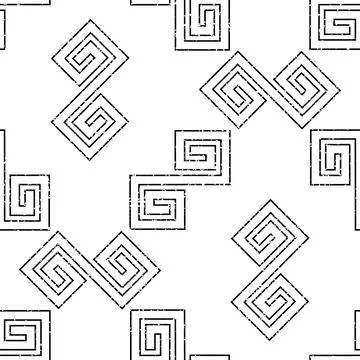 Seamless pattern with  black outline geometric forms texture 9  7999 Illustrazione stock