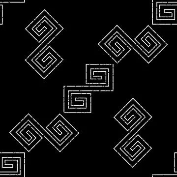 Seamless pattern with  black outline geometric forms texture 10  8087 Stock Illustration