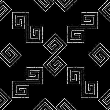Seamless pattern with  black outline geometric forms texture 12  8089 Illustrazione stock