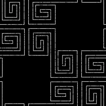 Seamless pattern with  black outline geometric forms texture 7  8095 Illustrazione stock