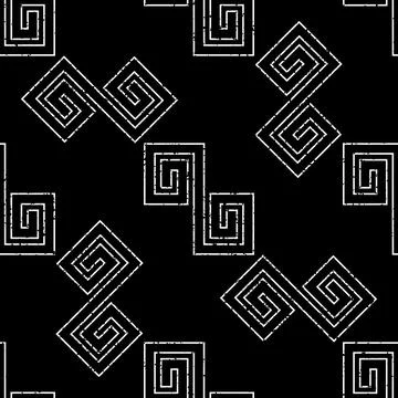 Seamless pattern with  black outline geometric forms texture 8  8096 Illustrazione stock