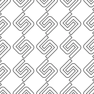 Seamless pattern with black outline S letter-texture 3- 7922 Illustrazione stock