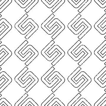 Seamless pattern with black outline S letter texture 3  8020 Illustrazione stock