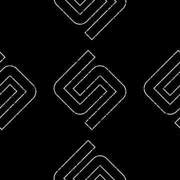 Seamless pattern with black outline S letter texture 5  8120 Illustrazione stock