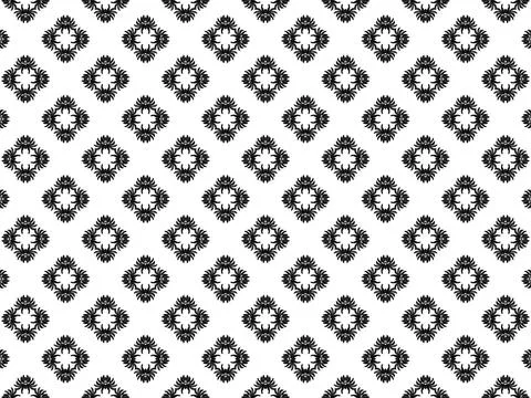 Seamless pattern with black patterns in the form of spiders Stock Illustration