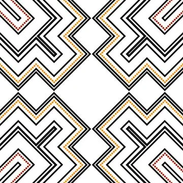 Seamless pattern in black, red and orange Stock Illustration