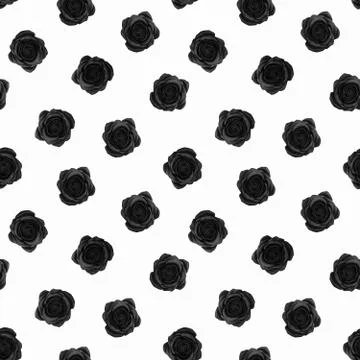 Seamless pattern of black roses Stock Illustration