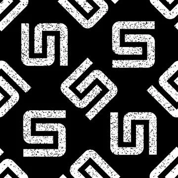 Seamless pattern with black S letter texture 8  8134 스톡 일러스트