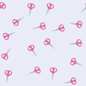Seamless pattern black scissor cartoon vector Illustrazione stock