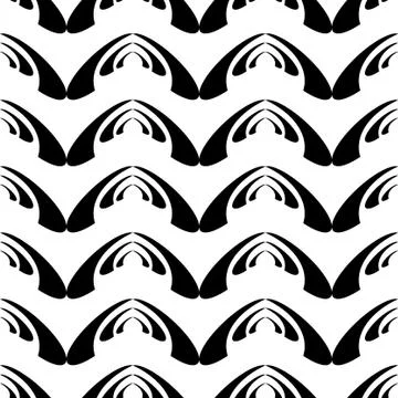Seamless pattern with black shapes Stock Illustration