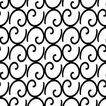 Seamless pattern with black shapes Stock Illustration