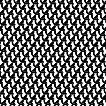 Seamless pattern with black shapes on white background Stock Illustration