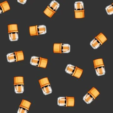 Seamless pattern black shoe polish cream cartoon vector Stock Illustration