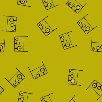 Seamless pattern black shooting target cartoon vector Stock Illustration