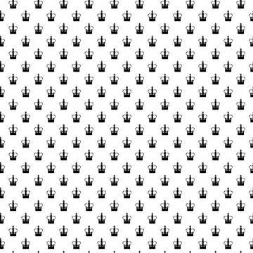 Seamless pattern with black silhouette crown. Background with symbol of the Stock Illustration
