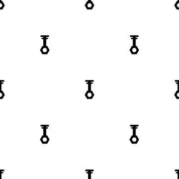 Seamless pattern with black silhouette of key icons on white background. Vector. Stock Illustration