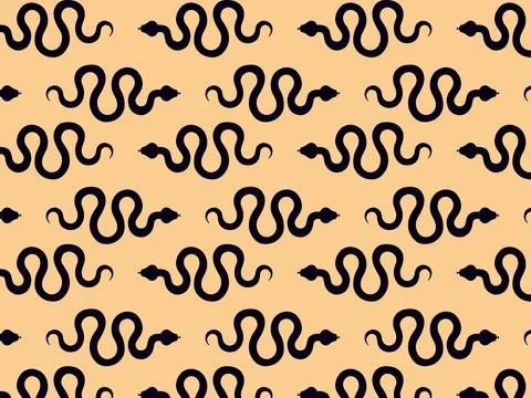Seamless pattern black silhouettes of snakes. Vector illustration イラスト素材
