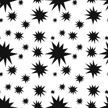 Seamless pattern with black spines on a white background. Stock Illustration