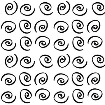 Seamless pattern with black spirals Stock Illustration