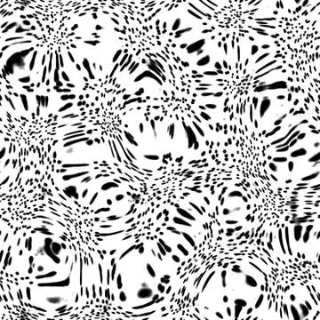 Seamless pattern with black stains on white background Stock Illustration