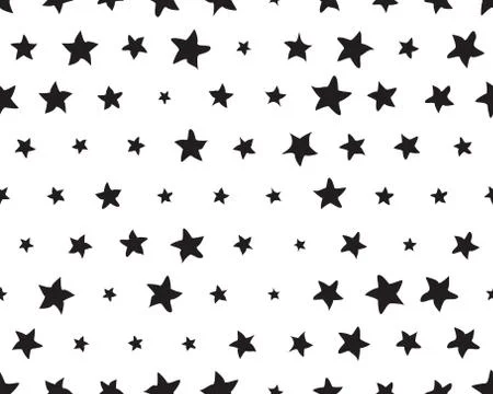 Seamless pattern with black stars Stock Illustration