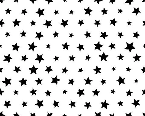 Seamless pattern with black stars Stock Illustration