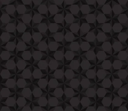Seamless pattern black stars polygon background - Vector illustration Stock Illustration