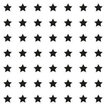 Seamless pattern with black stars on white background Stock Illustration