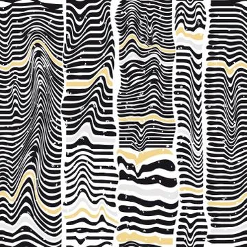 Seamless pattern of black stripes similar to a zebra Stock Illustration