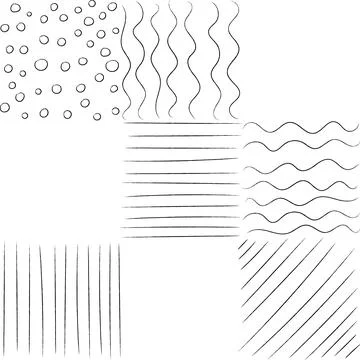 Seamless Pattern Of Black Stripes, Waves And Rings Stock Illustration