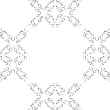Seamless pattern with black swirls on a white background Stock Illustration