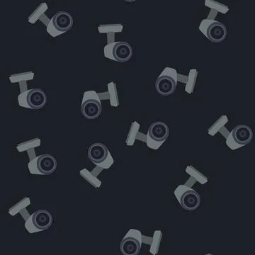 Seamless pattern black web camera cartoon vector 库存插图