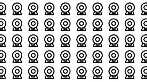 Seamless pattern of black webcam icons for digital communication and video .. 스톡 일러스트